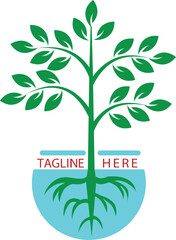 Tree plantation logo design. Forest logo design. Pot  plant logo design. environment logo design. Gardening logo design. Farming logo design. Eco logo design. Agricultural logo design. Natural beauty 