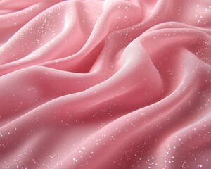 Obraz premium Pink Glitter Fabric A CloseUp Perspective of Soft Shimmering Waves
