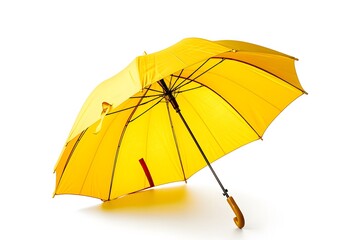 Bright Yellow Umbrella on a White Background