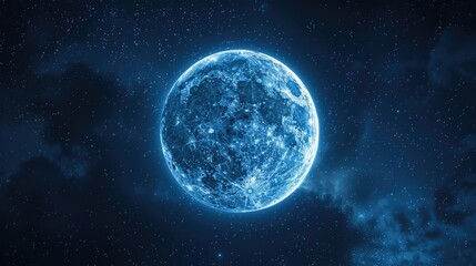 Naklejka premium full moon one of eight lunar phases in which the entire round illuminated face of the Moon is visible from Earth