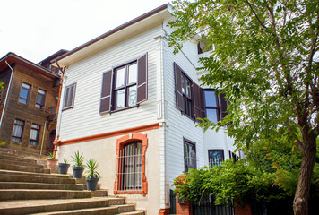 vernacular architecture island houses in the town, adalar, prince islands istanbul