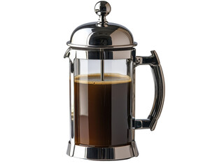 French press coffee pot isolated
