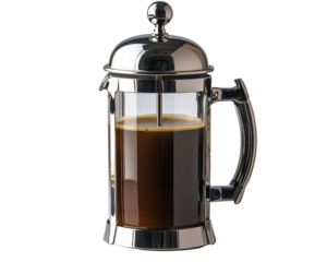 French press coffee pot isolated
