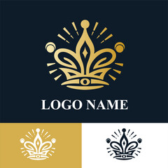 Luxury Unique Queen Crown Logo Vector Template for Beauty Cosmetic, Skincare, Salon, Woman Fashion Company