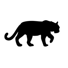 Vector Cartoon Silhouette of Endangered Tiger Illustration