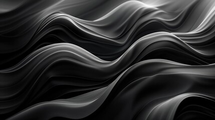 Obraz premium Abstract black vector monochrome waves background