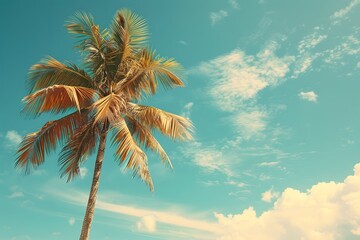 Serene Palm Tree Against a Bright Sky