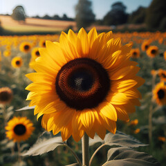 A field of sunflowers turning their faces toward the sun, symbolizing resilience and the pursuit of light