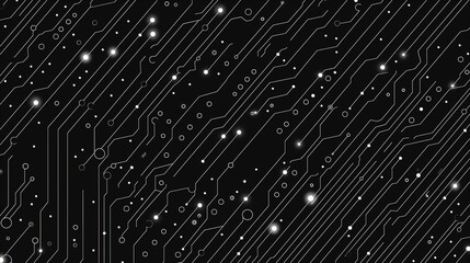 Abstract white vector lines on black background