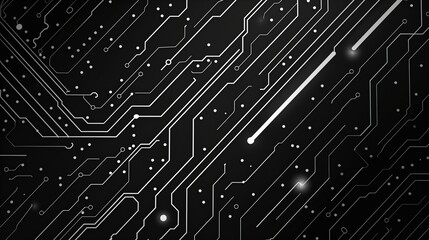 Abstract white vector lines on black background