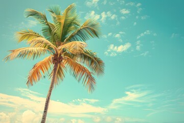 Serene Palm Tree Against a Bright Sky