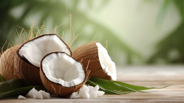 generated illustration of  World Coconut Day background on september 2nd