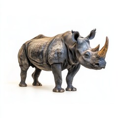 Isolated rhinoceros on transparent background