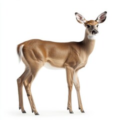 Fototapeta premium The red deer is standing on a transparent background (png)