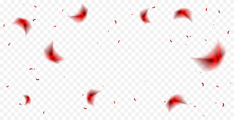 Many Falling Red Tiny Confetti Isolated On Transparent Background. Vector Illustration. Wallpaper