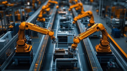 Naklejka premium Aerial Perspective of Automation