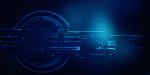 2d illustration Abstract futuristic electronic circuit technology background