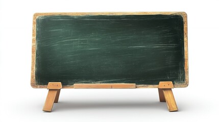 Obraz premium Dark green old blackboard copyspace isolated on white school or college advertisement background