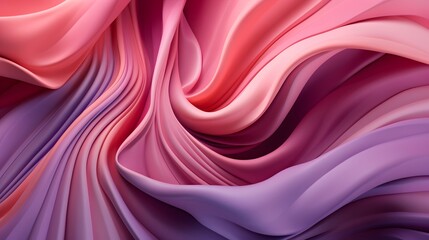 Obraz premium Abstract Pink Purple Fabric Waves, Elegant Drapery, Fashion Design, Soft Texture, Grainy Effect, Modern Wallpaper, Poster, Cover Template, Close-Up, Fluid Shape