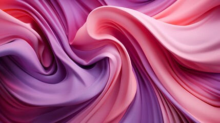 Obraz premium Abstract Pink Purple Fabric Waves, Elegant Drapery, Fashion Design, Soft Texture, Grainy Effect, Modern Wallpaper, Poster, Cover Template, Close-Up, Fluid Shape