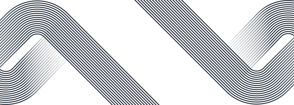 Abstract linear lines on white background. Futuristic technology concept for AI and all Digital Communications.