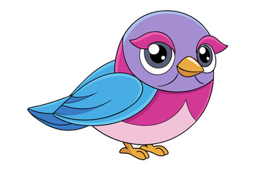 Finch Vector Illustration | Linocut, Kawaii, Cartoon, Clipart, Line Art Design