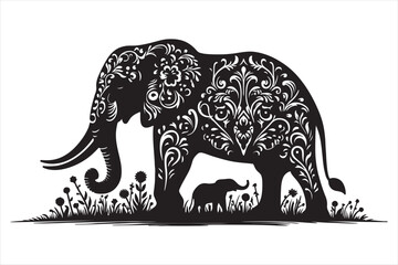 Elephant vector silhouette