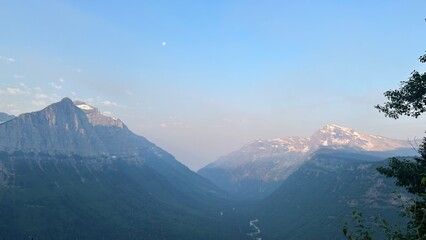 mountains in the morning