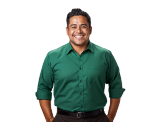 Portrait of a happy man smiling isolated on a transparent background