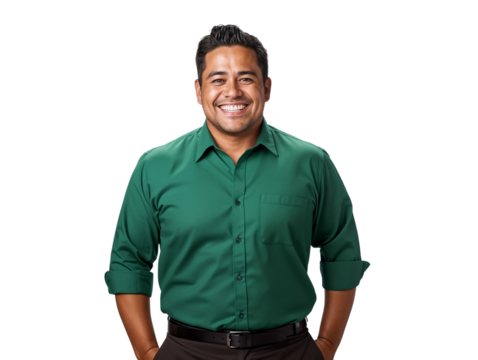 Portrait of a happy man smiling isolated on a transparent background - Powered by Adobe