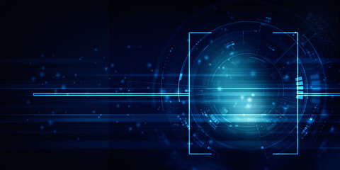 2d illustration Abstract futuristic electronic circuit technology background