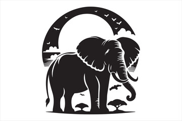 Elephant vector silhouette