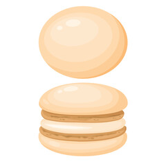 Vector image of delicious macaroons. Concept of delicious dessert and sweets. Element for your design. For banners, websites, advertising, etc.