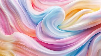 Obraz premium Abstract wavy silk background. Colorful twisted shapes in motion. Generative Ai