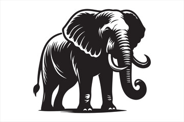 Fototapeta premium Elephant vector silhouette