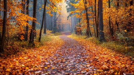 Obraz premium Autumn Forest Path.