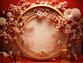 Bright Chinese new year festival decorations background concept