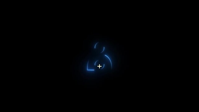 Animation video of  neon light follow icon.