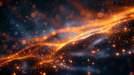 Fototapeta premium Abstract template with decorative shining stars illustration for futuristic ad