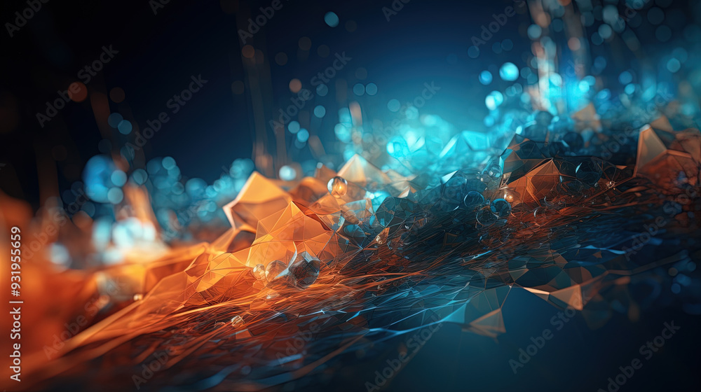 Poster A colorful explosion of paint with a pastel color palette. Dynamic and energetic abstract background