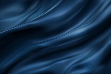 Dark Blue Silky Fabric Texture - Luxurious and Smooth Navy Fabric with Elegant Flowing Waves