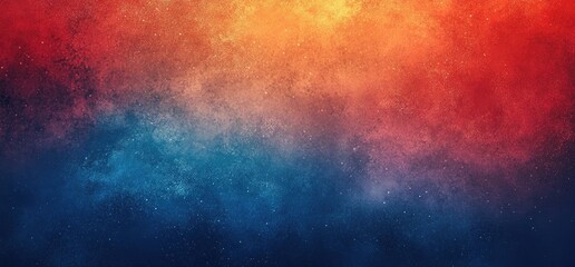 Abstract gradient background with a grainy texture, featuring a color palette of red, blue, and orange. 