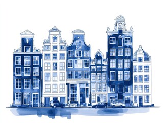 sketch of town Amsterdam