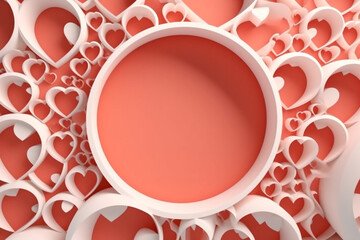Valentine day background with tunnel and hearts