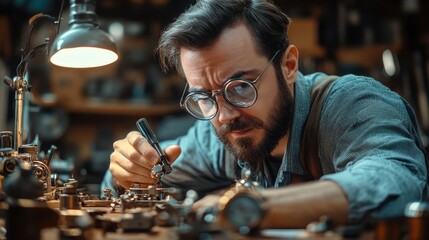Watchmaker at work.