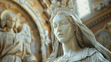 Obraz premium Our lady queen of peace catholic statue