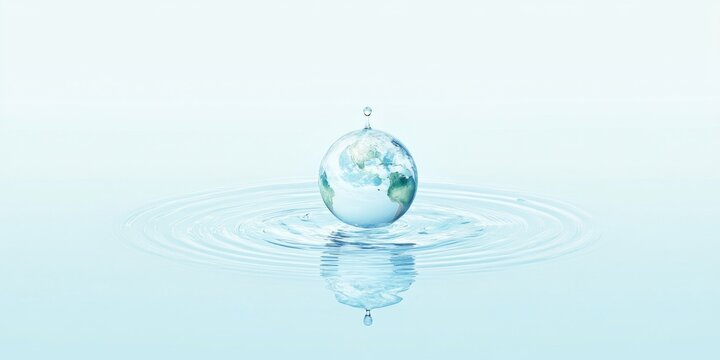 Creative Water Droplet and Earth Design: Eco-Friendly Concept for World Water Day, Earth Day, and Environmental Awareness. Sustainable Development, Green Energy, and ESG Principles Illustrated. Perfec