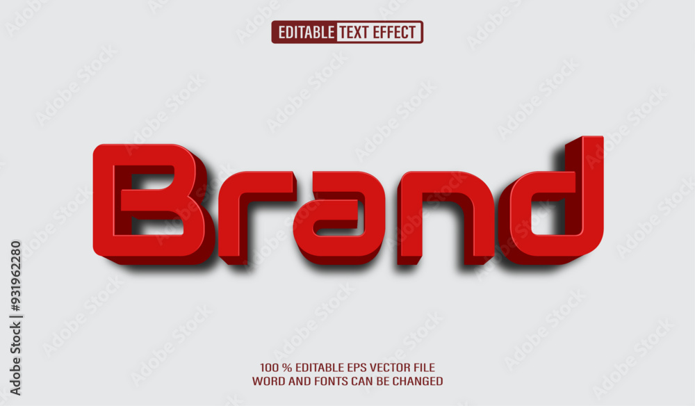Poster editable 3d text style effect - brand bussines text effect template