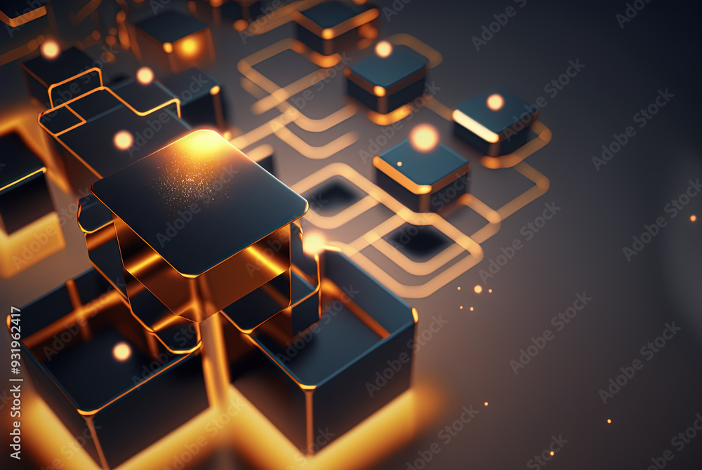 Poster Abstract connection concept with complex technology structure of connected data