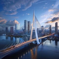 The Netherlands Ingenious Erasmus Bridge in Rotterdam